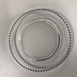 12 Inch  Beaded Glass Charger Plate Gold Trim For Wedding Event Supplies