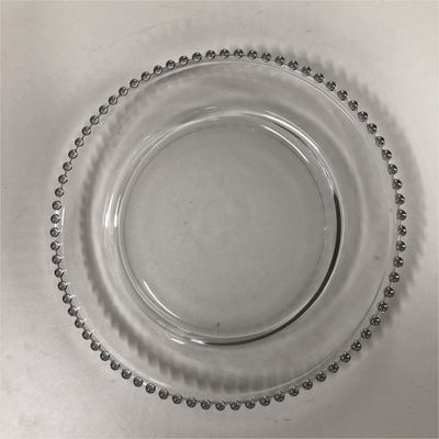 Clear Glass Beaded Charger Plates Wedding Event Gold Silver 32cm/27cm/21cm