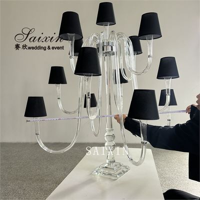 Beautiful 13 arms crystal lamp stand for wedding centerpieces