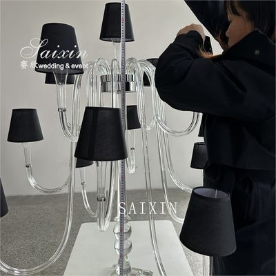 Beautiful 13 arms crystal lamp stand for wedding centerpieces