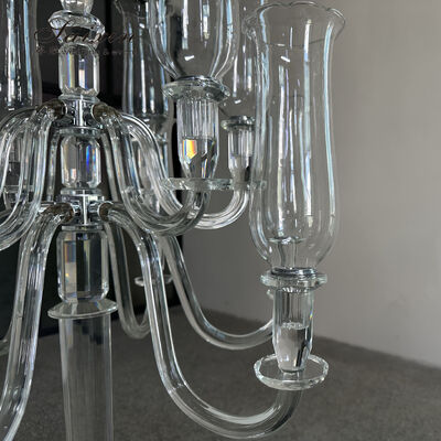 New Luxury 13 Arms Clear Crystal Tall Candelabra for Table&Wedding Decoration
